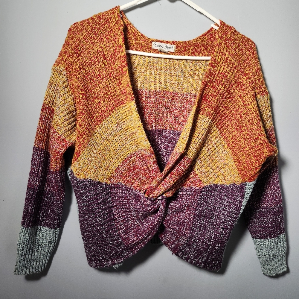 Caren Sport Multicolor Knit Twist Sweater